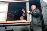 Feilding's Mayor and Russell inspecting the Cab of the Wab