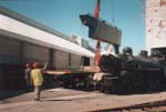 Crane placing one of the tanks on the Wab