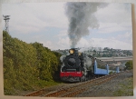 Postcard of Wab794 leaving Hillside Workshops
